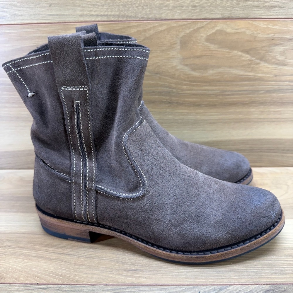 Blackstone Goodyear Welted Boot Womens 7 EU 37 Brown Suede Slouch Short Root‎